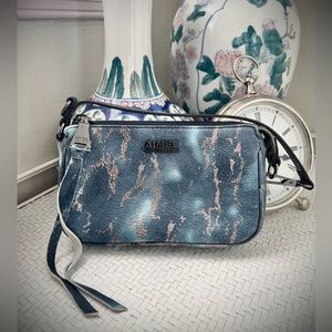 Aimee Kestenberg Blue Metallic Accent Leather Wristlet